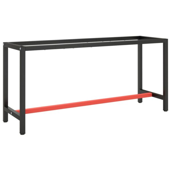 vidaXL Work Bench Frame Matte Black and Matte Red 170x50x79 cm Metal - Image 1