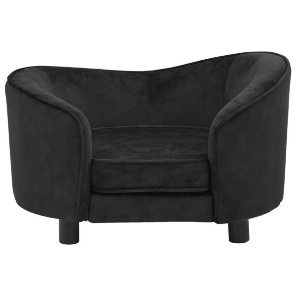 vidaXL Dog Sofa Black 69x49x40 cm Plush - Image 3