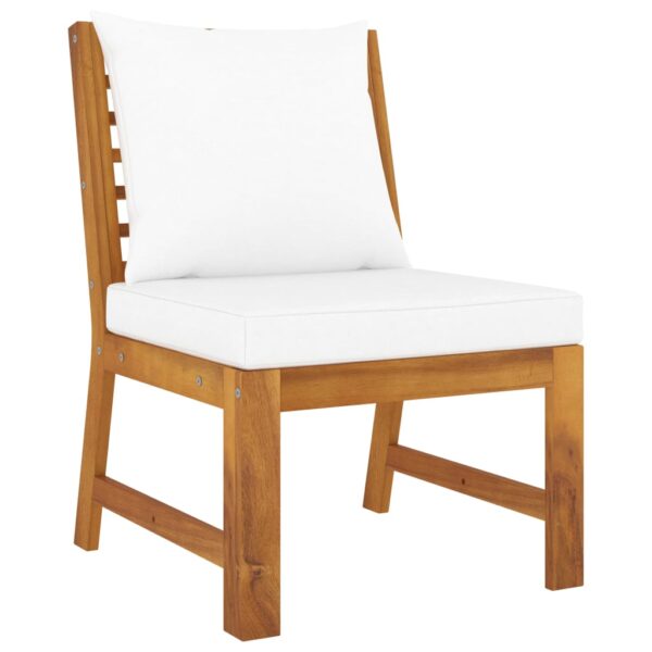 vidaXL 4 Piece Garden Lounge Set with Cushion Cream Solid Acacia Wood - Image 6