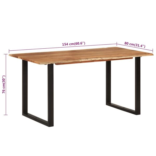 vidaXL Dining Table 154x80x76 cm Solid Acacia Wood - Image 10