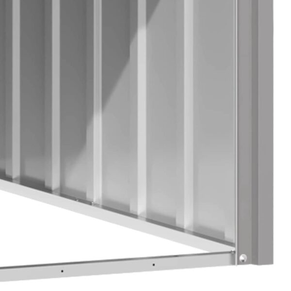 vidaXL Dog House Grey 116.5x103x81.5 cm Galvanised Steel - Image 5