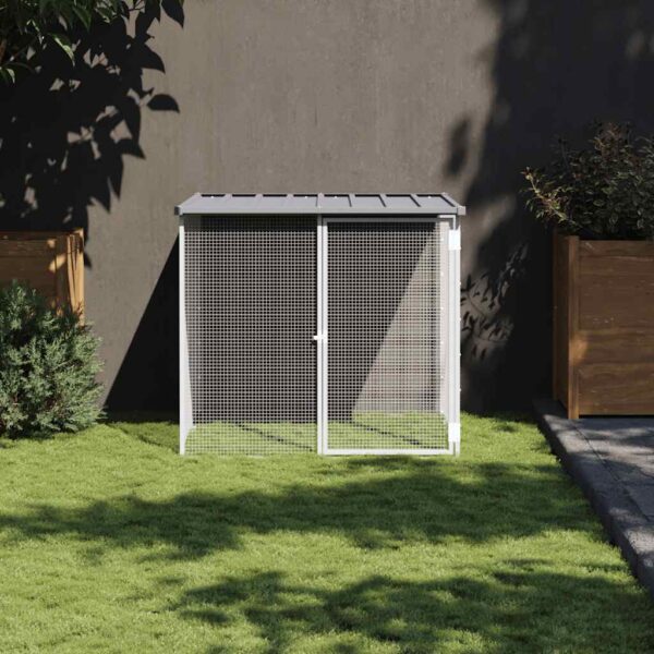 vidaXL Chicken Cage with Roof Light Grey 103x98x90 cm Galvanised Steel - Image 1