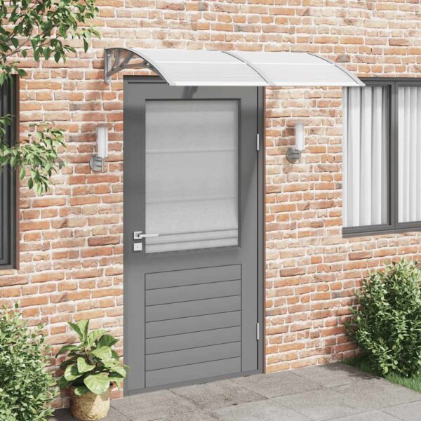vidaXL Door Canopy Grey 150x75 cm Polycarbonate - Image 1