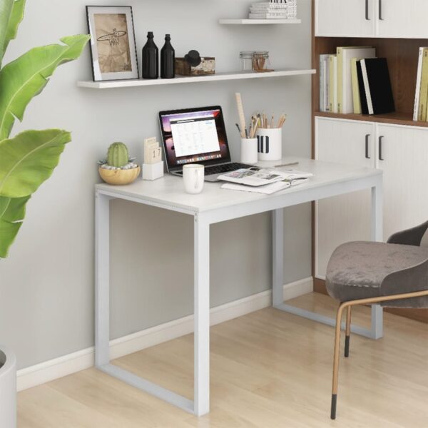 vidaXL Computer Desk White 110x60x73 cm Engineered Wood - Image 1