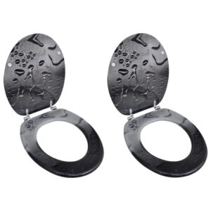 vidaXL Toilet Seats with Lids 2 pcs MDF Water
