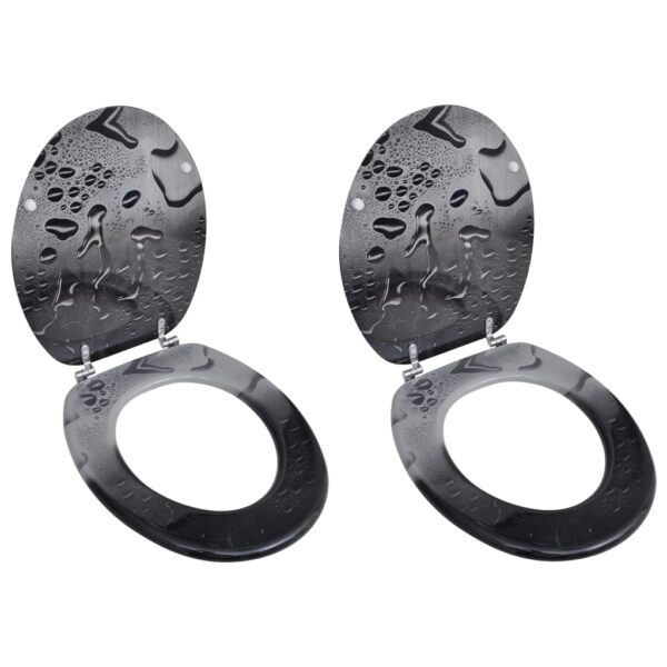 vidaXL Toilet Seats with Lids 2 pcs MDF Water - Image 1