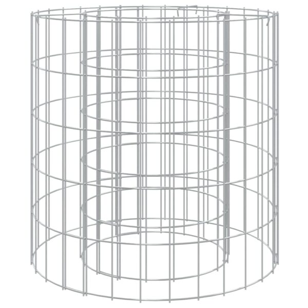 vidaXL Gabion Fire Pit Ø 50 cm Galvanised Iron - Image 2