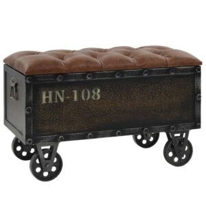 vidaXL Storage Bench 80.5x41x50 cm Solid Wood and Artificial Leather