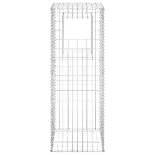 vidaXL Gabion Basket Posts 2 pcs 50x50x140 cm Iron - Image 4
