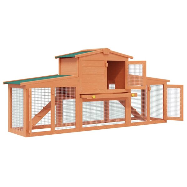 Large Rabbit Hutch Small Animal House Pet Cage with Roofs Wood - Image 4