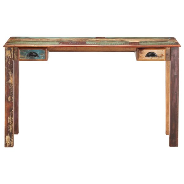 vidaXL Desk 130x55x76 cm Solid Reclaimed Wood - Image 2