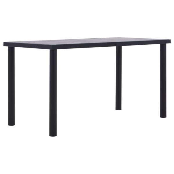 vidaXL Dining Table Black and Concrete Grey 140x70x75 cm MDF - Image 1