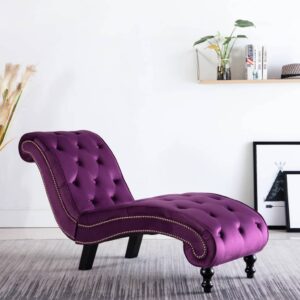 vidaXL Chaise Lounge Purple Velvet