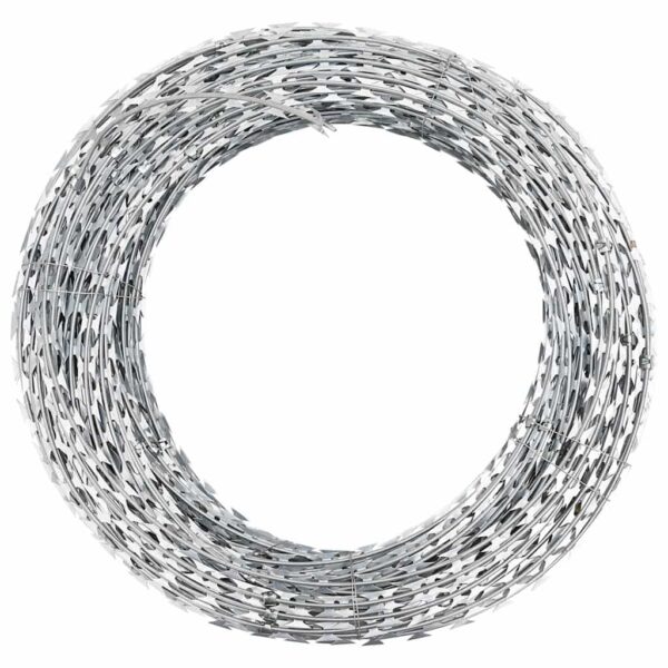 vidaXL BTO-22 Clipped Concertina Razor Wire Galvanised Steel 60 m - Image 1