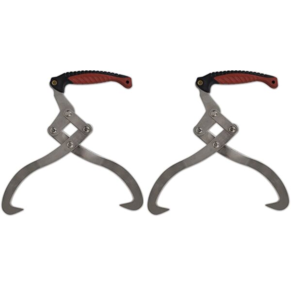 vidaXL 2 pcs Log Tongs with TPR Handle - Image 1