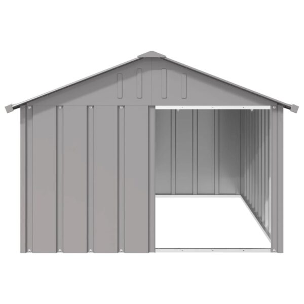 vidaXL Dog House Grey 116.5x153x81.5 cm Galvanised Steel - Image 2