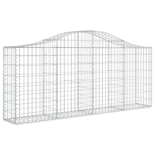 vidaXL Arched Gabion Basket 200x30x80/100 cm Galvanised Iron - Image 2