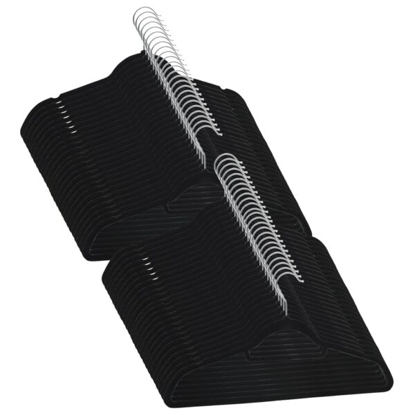 vidaXL 50 pcs Clothes Hanger Set Anti-slip Black Velvet - Image 2