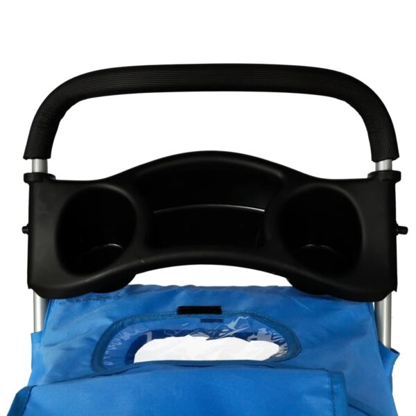 vidaXL Pet Stroller Travel Carrier Blue Folding - Image 4