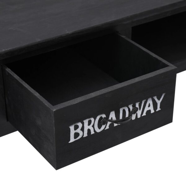 vidaXL Console Table Black 110x45x76 cm Wood - Image 7