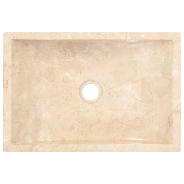 vidaXL Sink 45x30x12 cm Marble High Gloss Cream - Image 7