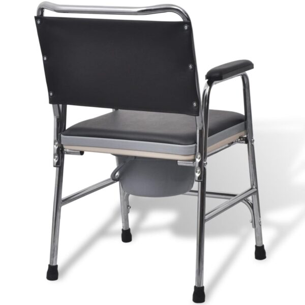 vidaXL Commode Chair Steel Black - Image 4