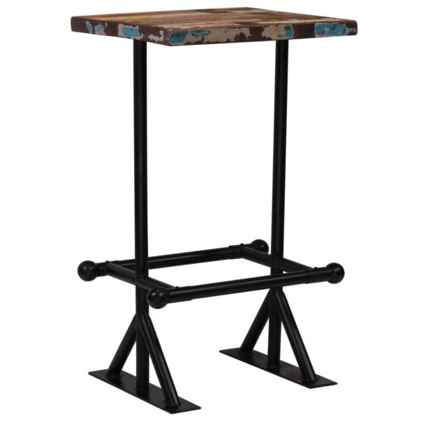 vidaXL Bar Table Solid Reclaimed Wood Multicolour 60x60x107 cm - Image 8