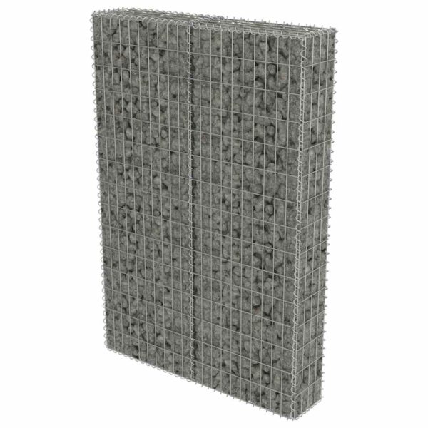 vidaXL Gabion Wall with Covers Galvanised Steel 100x20x150 cm - Image 2