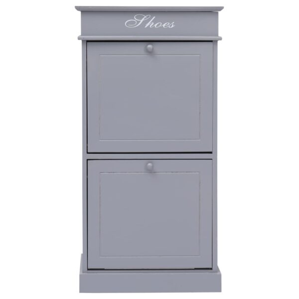 vidaXL Shoe Cabinet Grey 50x28x98 cm Paulownia Wood - Image 2
