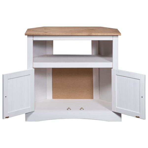 vidaXL Console Table Mexican Pine Corona Range White 80x43x78 cm - Image 4