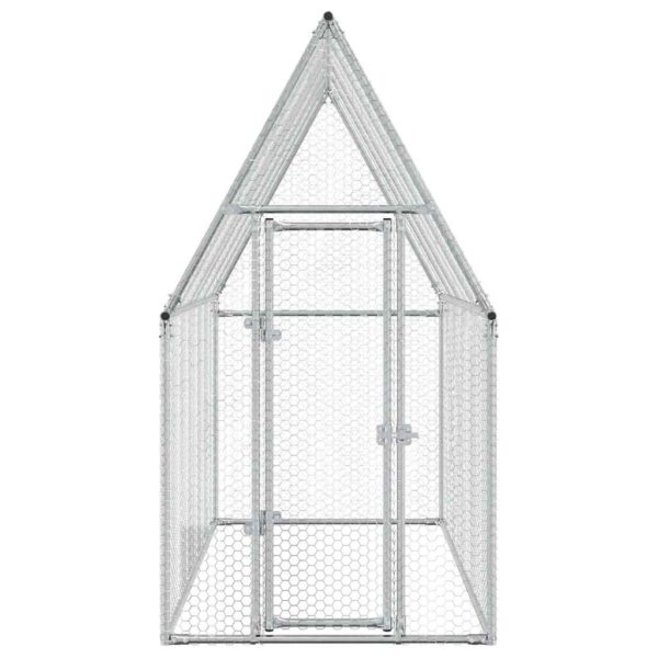 vidaXL Chicken Cage Silver 200x100x190 cm Galvanised Steel - Image 5
