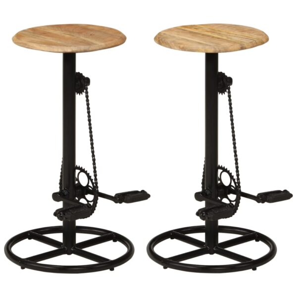 vidaXL Bar Chairs 2 pcs Solid Mango Wood - Image 1