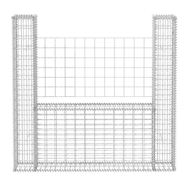 vidaXL Gabion Basket U-Shape Galvanised Steel 160x20x150 cm - Image 4