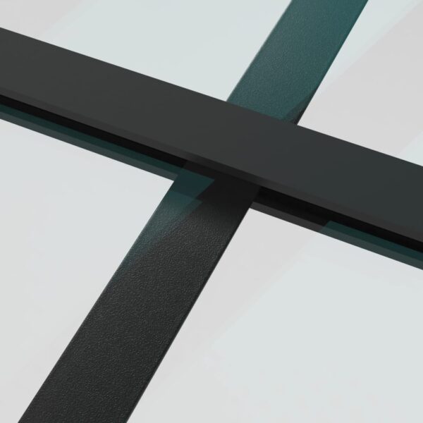 vidaXL Sliding Door Aluminium and ESG Glass 76x205 cm Black - Image 5