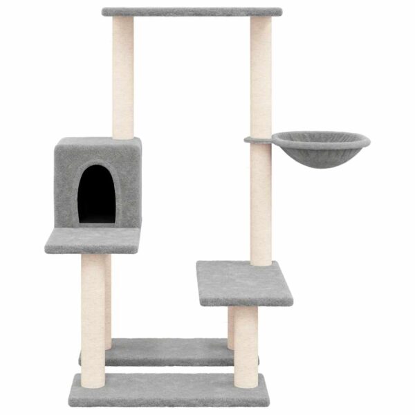 vidaXL Cat Tree with Sisal Scratching Posts Light Grey 94.5 cm - Image 3