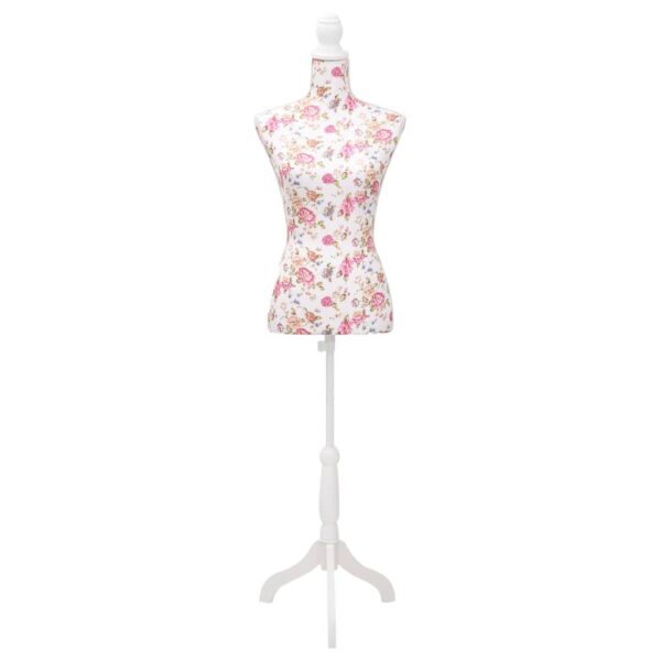 Ladies Bust Display Mannequin Cotton White With Rose - Image 2