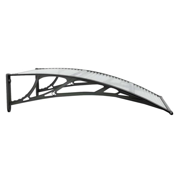 vidaXL Door Canopy Black and Transparent 100x75 cm Polycarbonate - Image 5