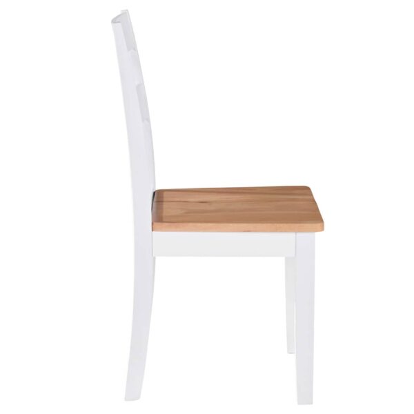 vidaXL Dining Chairs 2 pcs White Solid Rubber Wood - Image 4