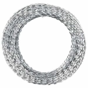 vidaXL BTO-22 Clipped Concertina Razor Wire Galvanised Steel 100 m