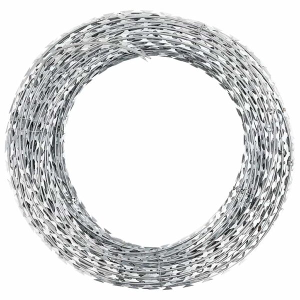 vidaXL BTO-22 Clipped Concertina Razor Wire Galvanised Steel 100 m - Image 1