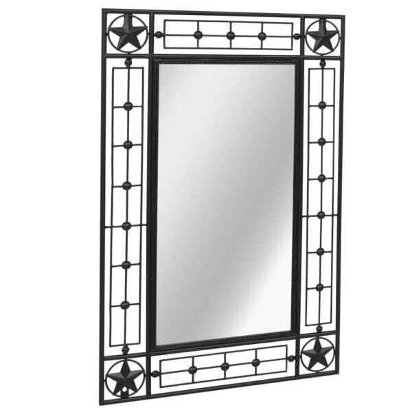 vidaXL Garden Wall Mirror Rectangular 50x80 cm Black - Image 2