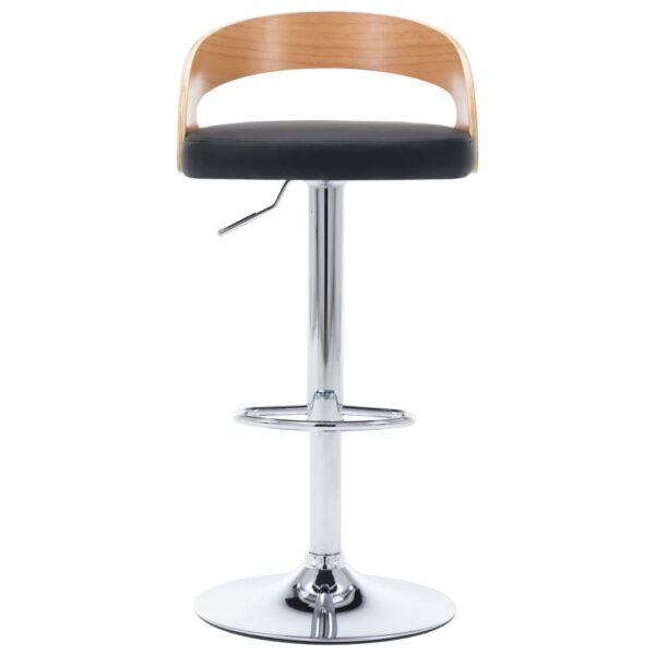 vidaXL Bar Stools 2 pcs Black Faux Leather and Bentwood - Image 4
