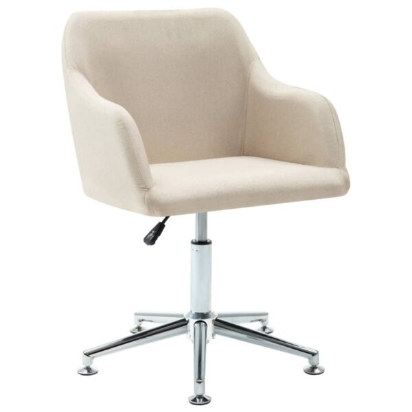 vidaXL Swivel Office Chair Cream Fabric - Image 1