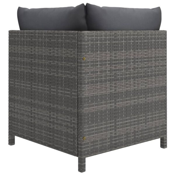 vidaXL 10 Piece Garden Lounge Set with Cushions Poly Rattan Grey - Image 7