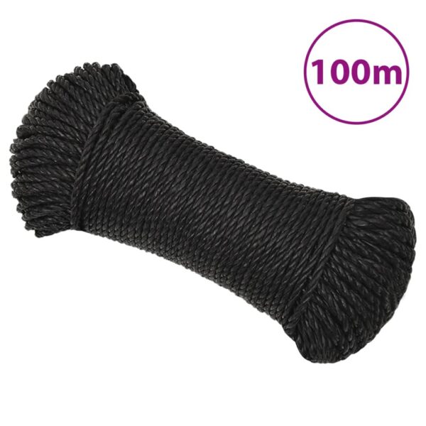 vidaXL Work Rope Black 8 mm 100 m Polypropylene - Image 1