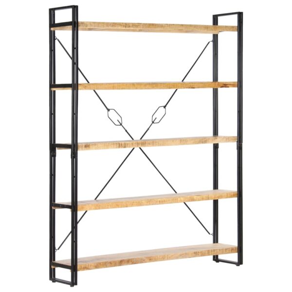 vidaXL 5-Tier Bookcase 140x30x180 cm Solid Mango Wood - Image 1