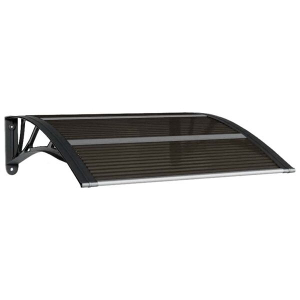 vidaXL Door Canopy Black 80x75 cm Polycarbonate - Image 2