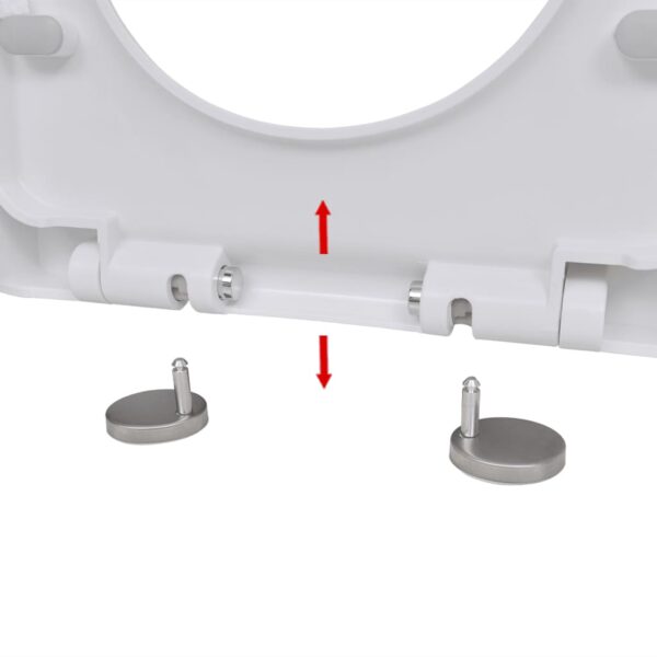 vidaXL Soft-close Toilet Seat with Quick-release Design White Square - Image 7