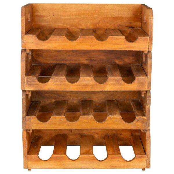 vidaXL Wine Racks 4 pcs for 16 Bottles Solid Mahogany Wood - Image 5