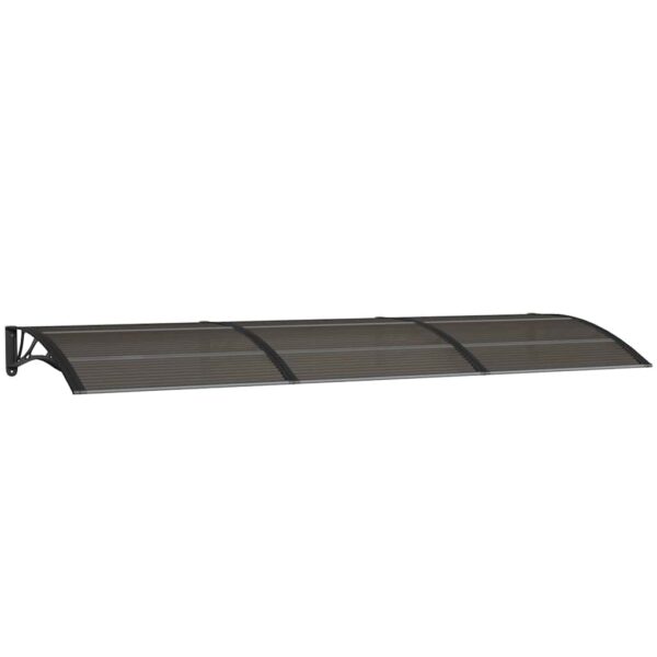 vidaXL Door Canopy Black 300x100 cm Polycarbonate - Image 2
